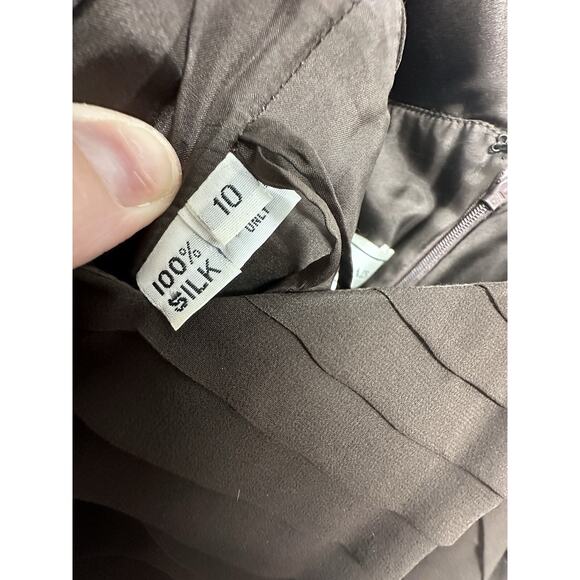 Roland Nivelais Size 10 Hourglass Hourglass Brown Formal 100% Silk - Picture 7 of 10